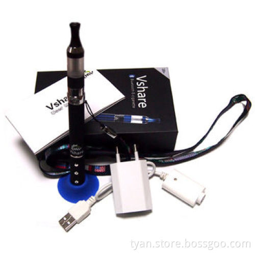 Black 350mAh Bluetooth Electronic Cigarettes with 1.6mL Atomizer, 3.2-4.2V